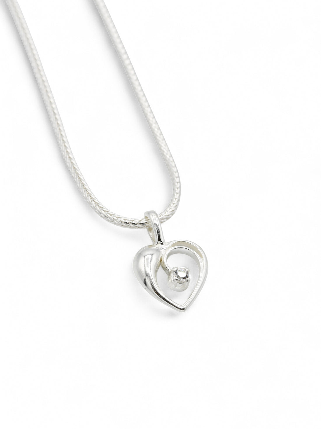 925 Sterling Silver CZ Heart Pendant
