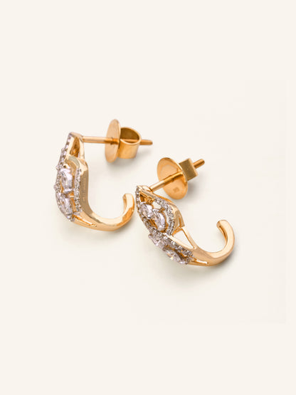 18ct Gold Diamond Stud Earring - Roop Darshan