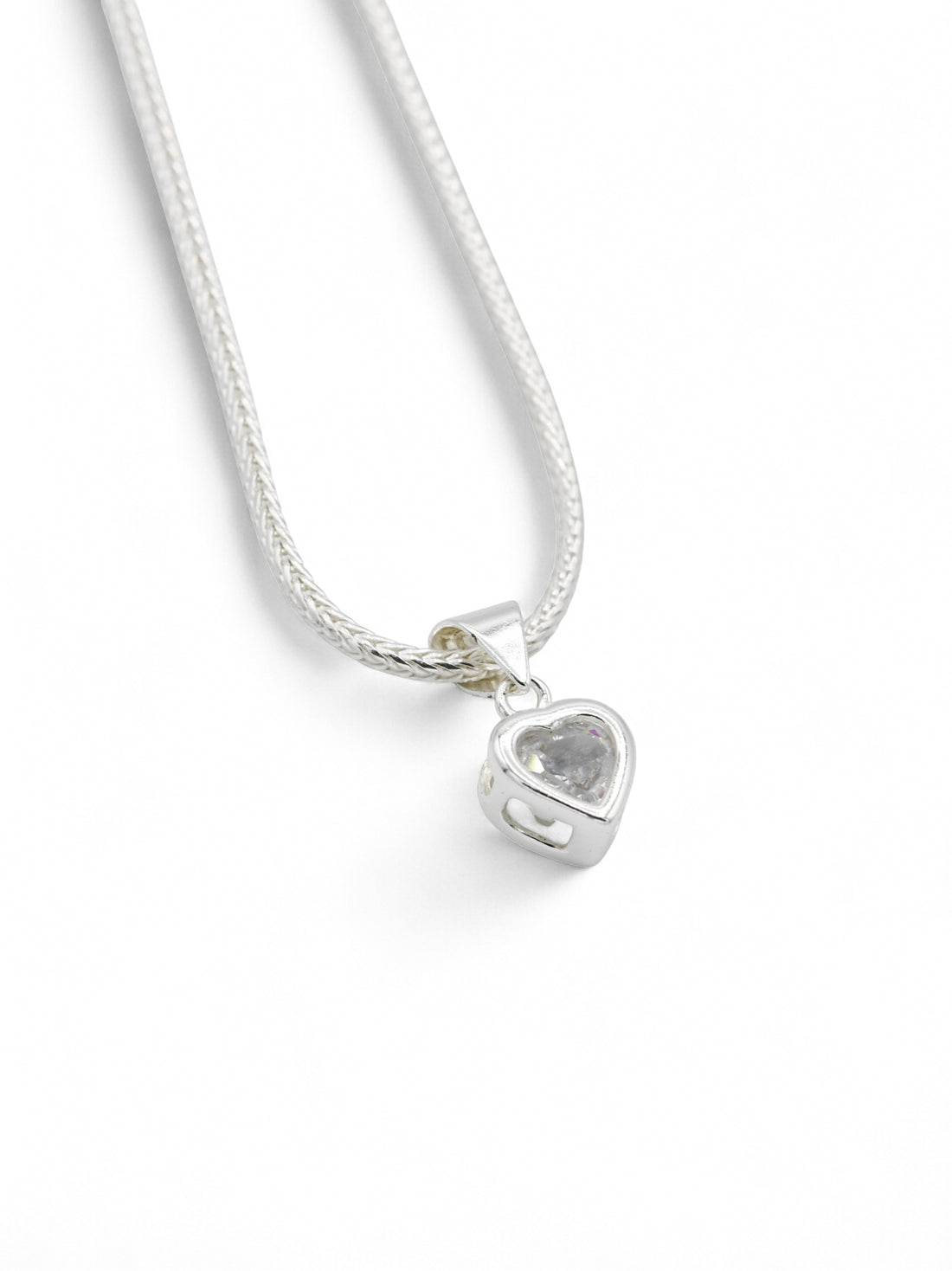 925 Sterling Silver CZ Heart Pendant