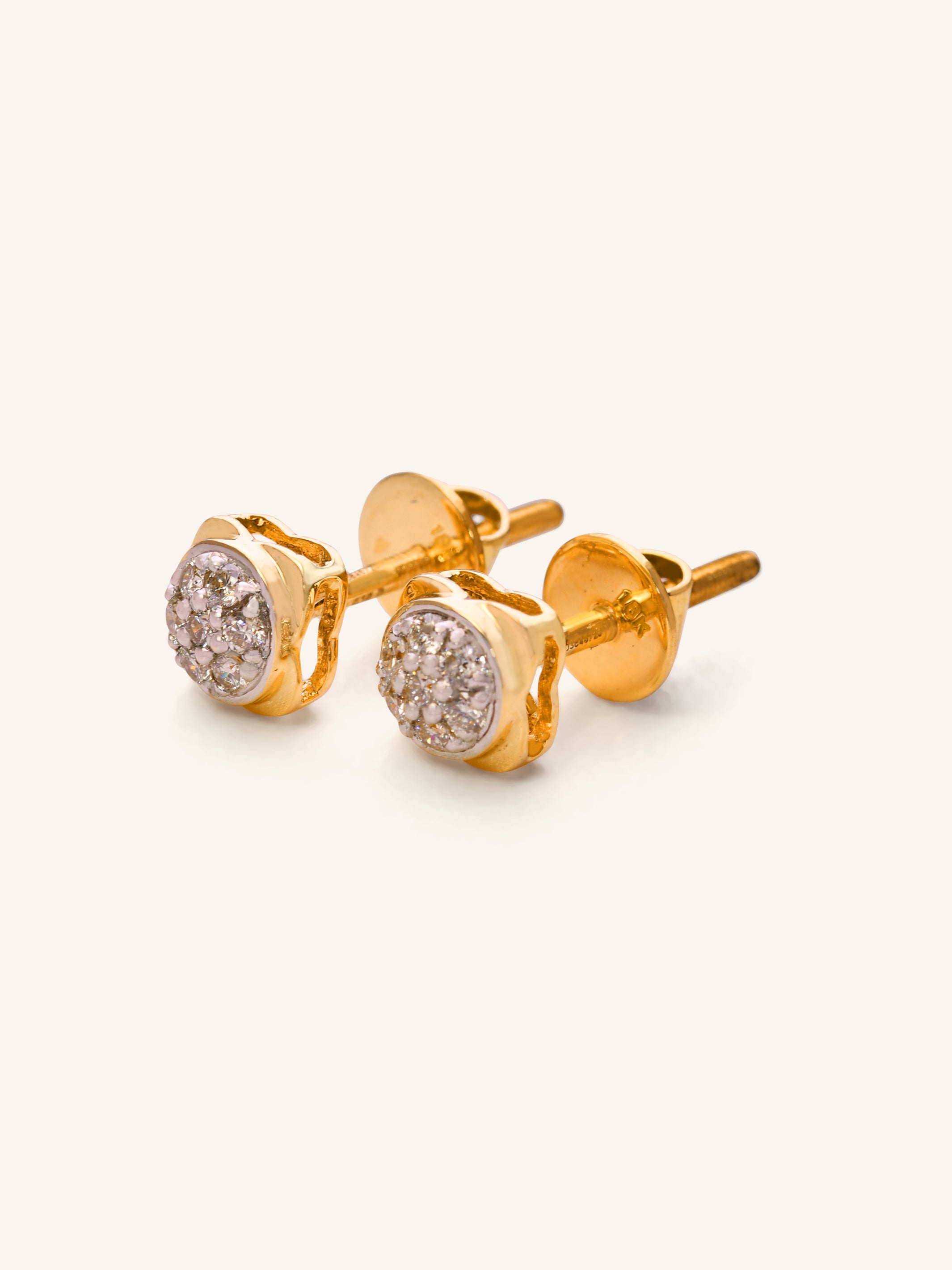18ct Gold Diamond Stud Earrings - Roop Darshan