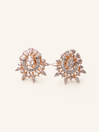 18ct Gold Diamond Stud Earrings - Roop Darshan