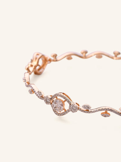 18ct Gold 1 PC Dia Bangle NW 11.710 GMS 328 Dia 2.00ct - Roop Darshan