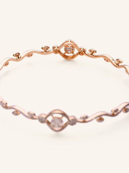 18ct Gold 1 PC Dia Bangle NW 11.710 GMS 328 Dia 2.00ct - Roop Darshan