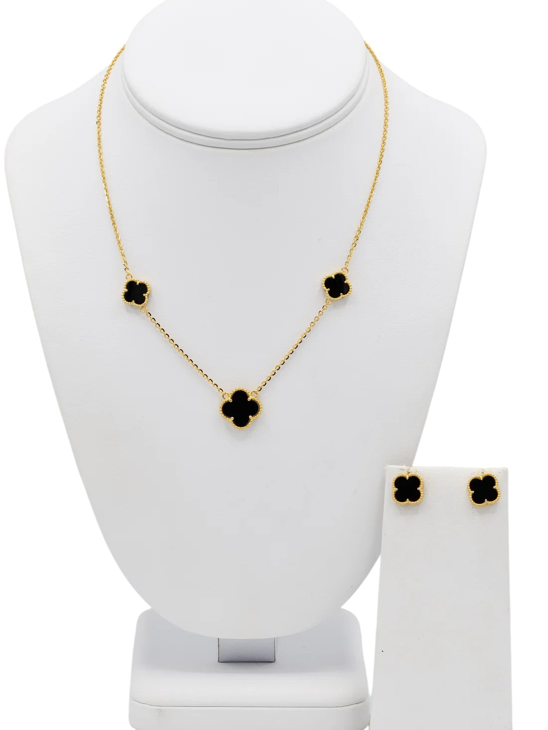 22ct Gold Black Flower Necklace Set