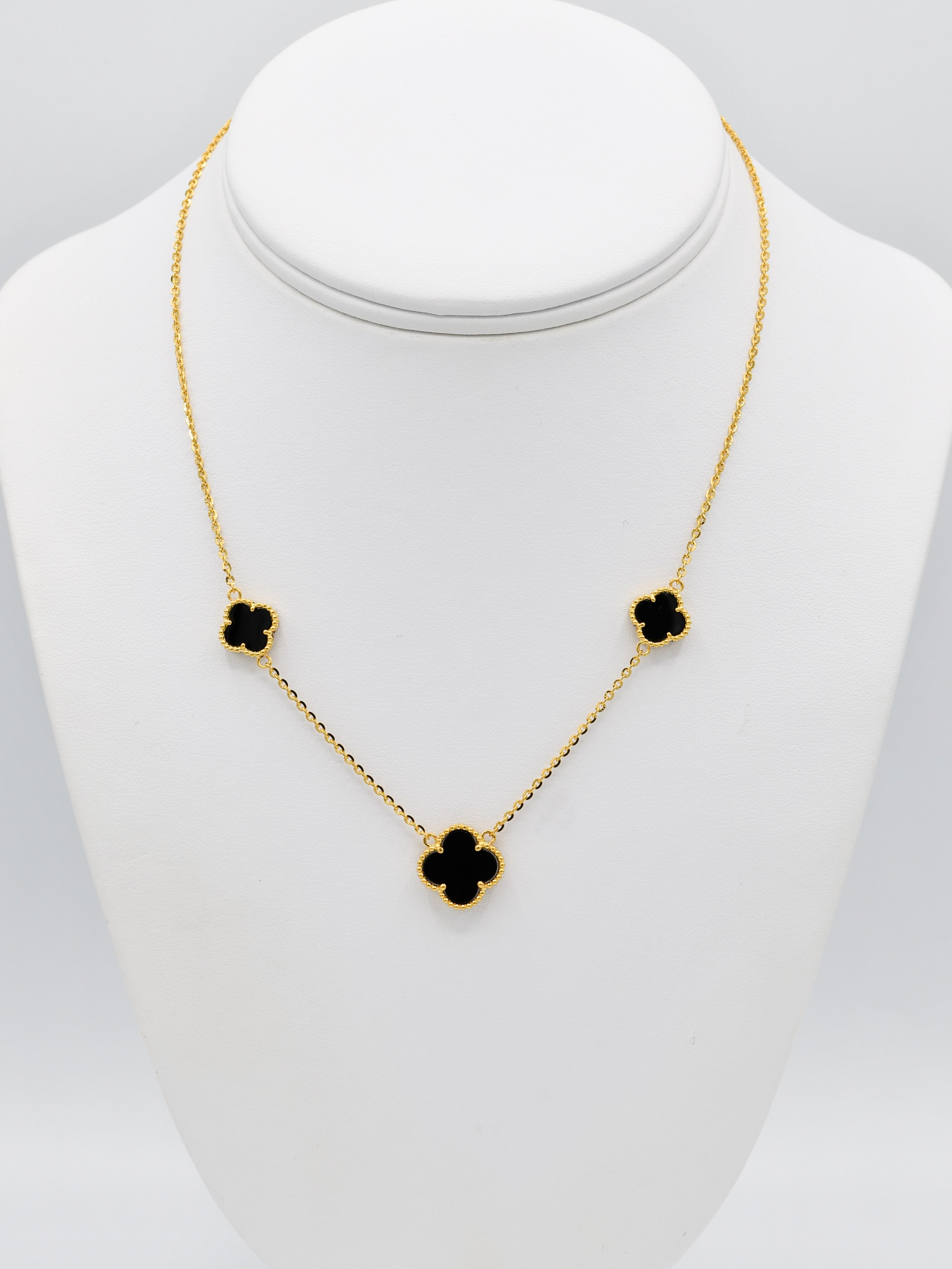 22ct Gold Black Flower Necklace Set