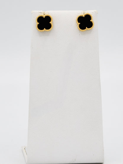 22ct Gold Black Flower Necklace Set