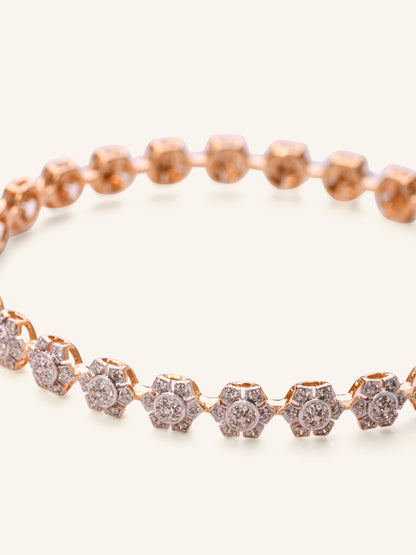 18ct Gold Dia Bangle 1 PC NW 14.136 GMS 270 Dia 1.52ct - Roop Darshan