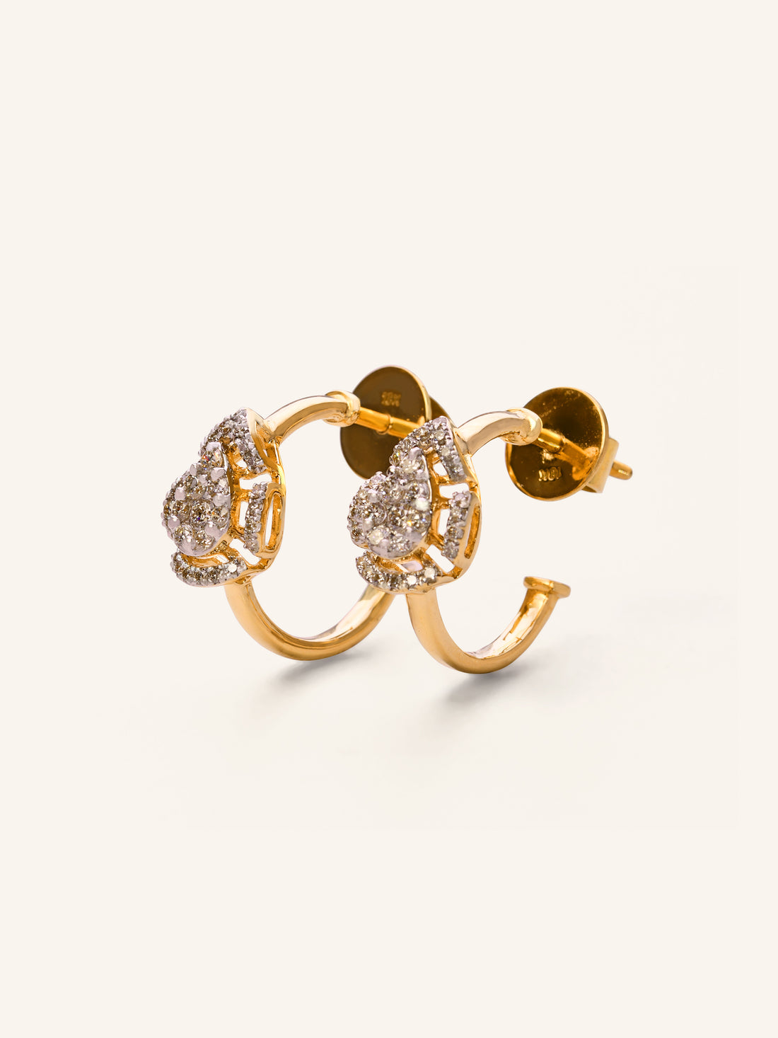 18ct Gold Diamond Stud Earrings - Roop Darshan