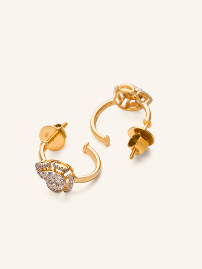 18ct Gold Diamond Stud Earrings - Roop Darshan