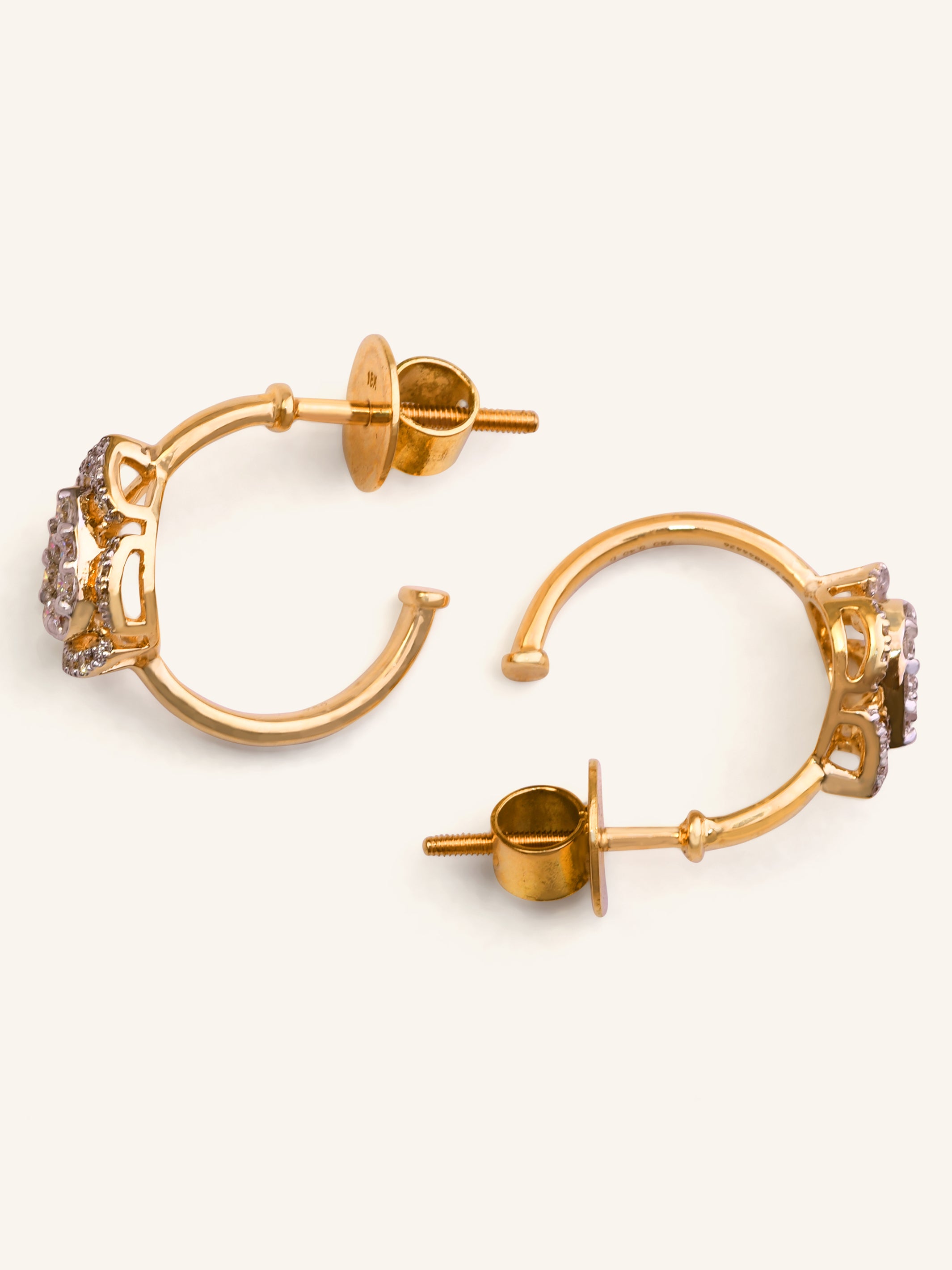 18ct Gold Diamond Stud Earrings - Roop Darshan