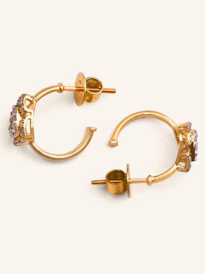 18ct Gold Diamond Stud Earrings - Roop Darshan