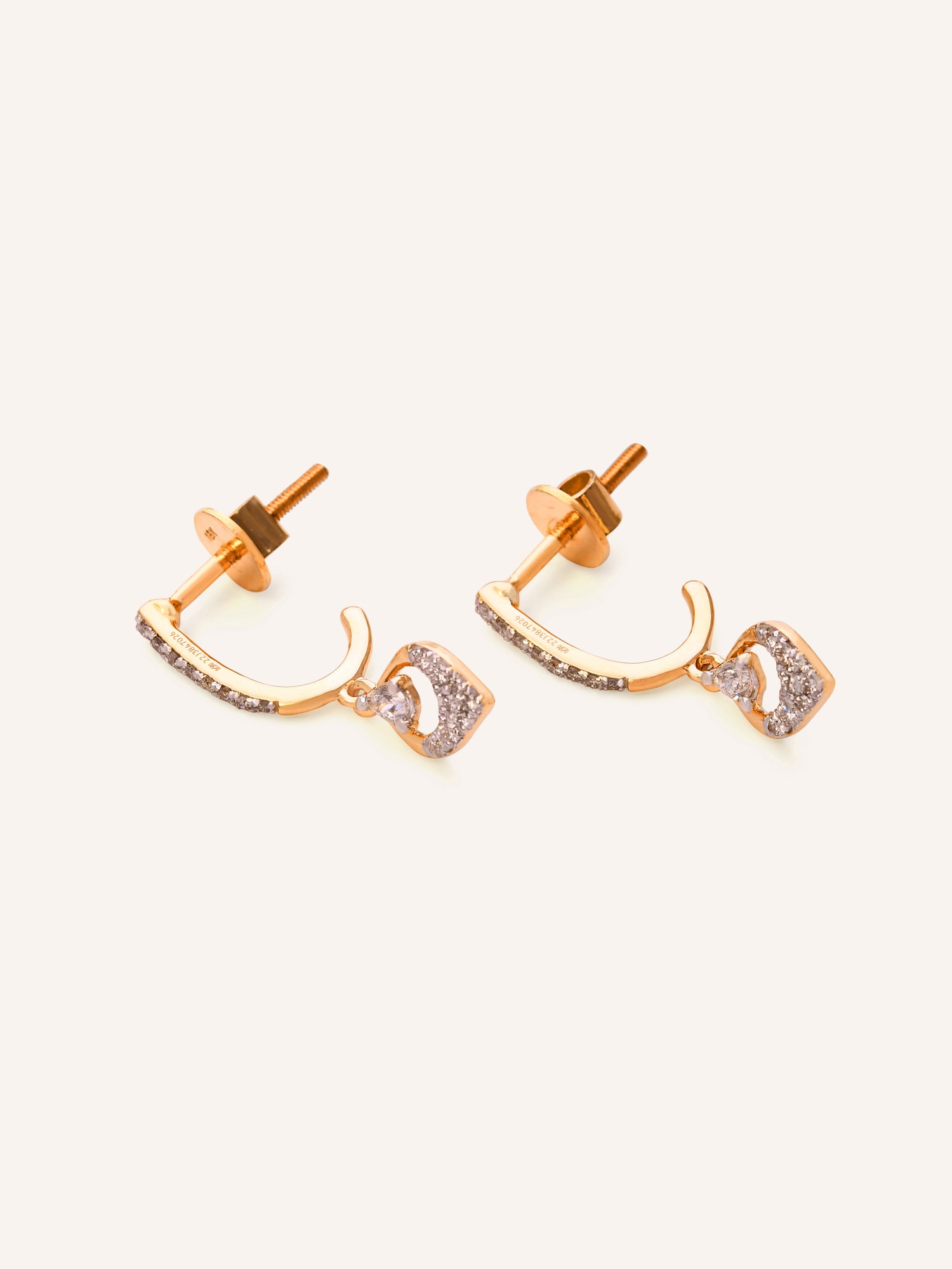 18ct Gold Diamond Hanging Earring - Roop Darshan