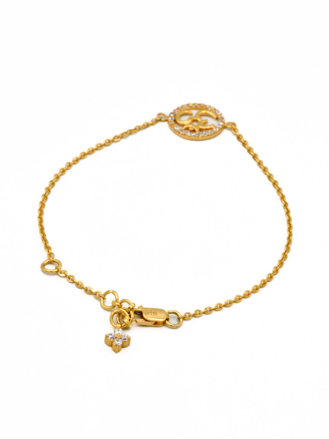 22ct Gold CZ Om Ladies Bracelet - Roop Darshan