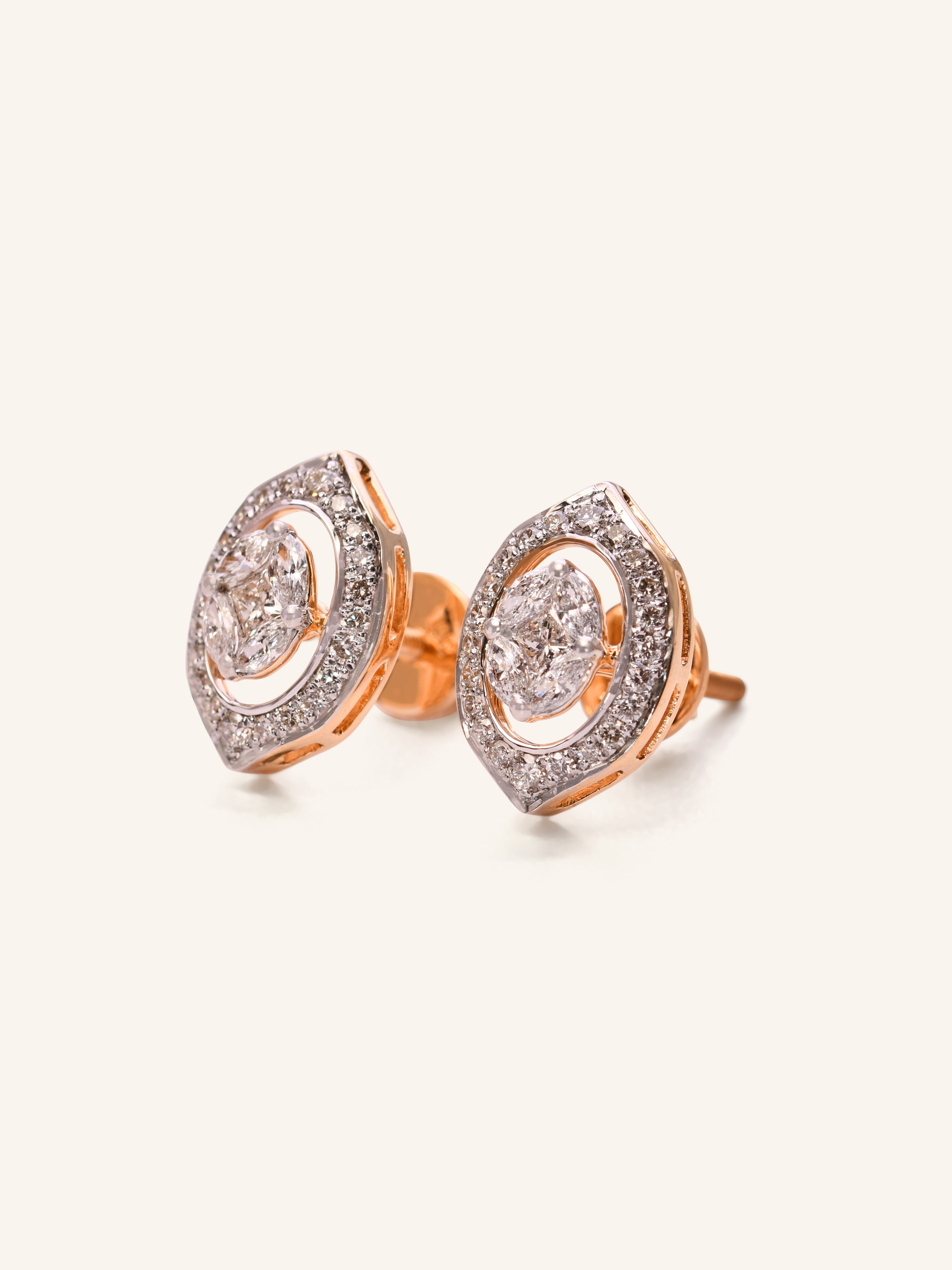18ct Gold Dia Stud Earring NW 2.628 GMS 54 Dia 0.56ct - Roop Darshan