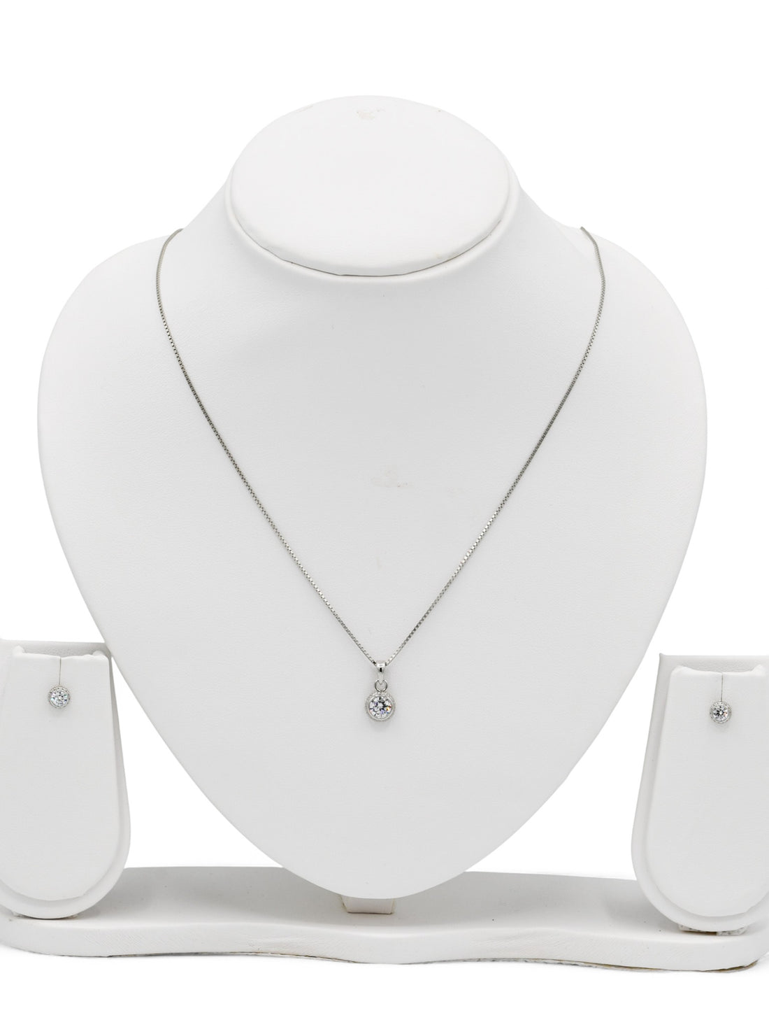 925 Sterling Silver CZ Necklace Set