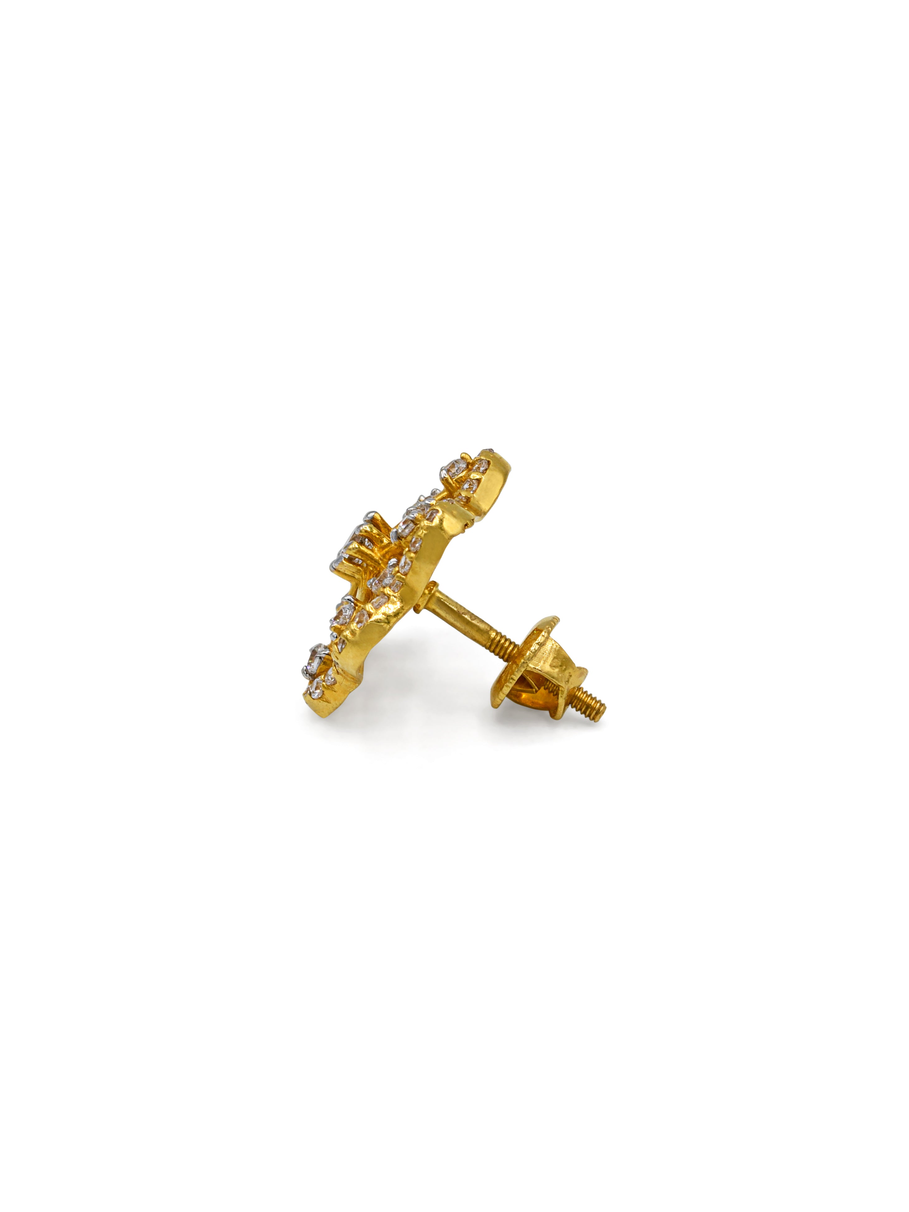 22ct Gold CZ Stud Earrings - Roop Darshan
