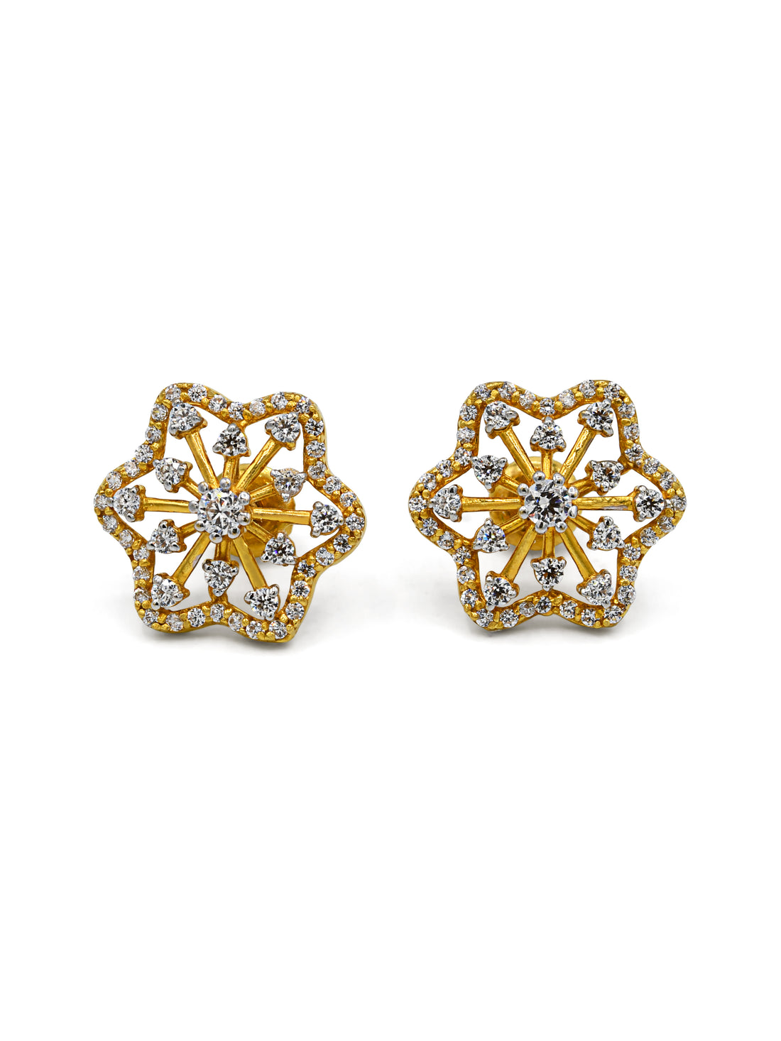 22ct Gold CZ Stud Earrings