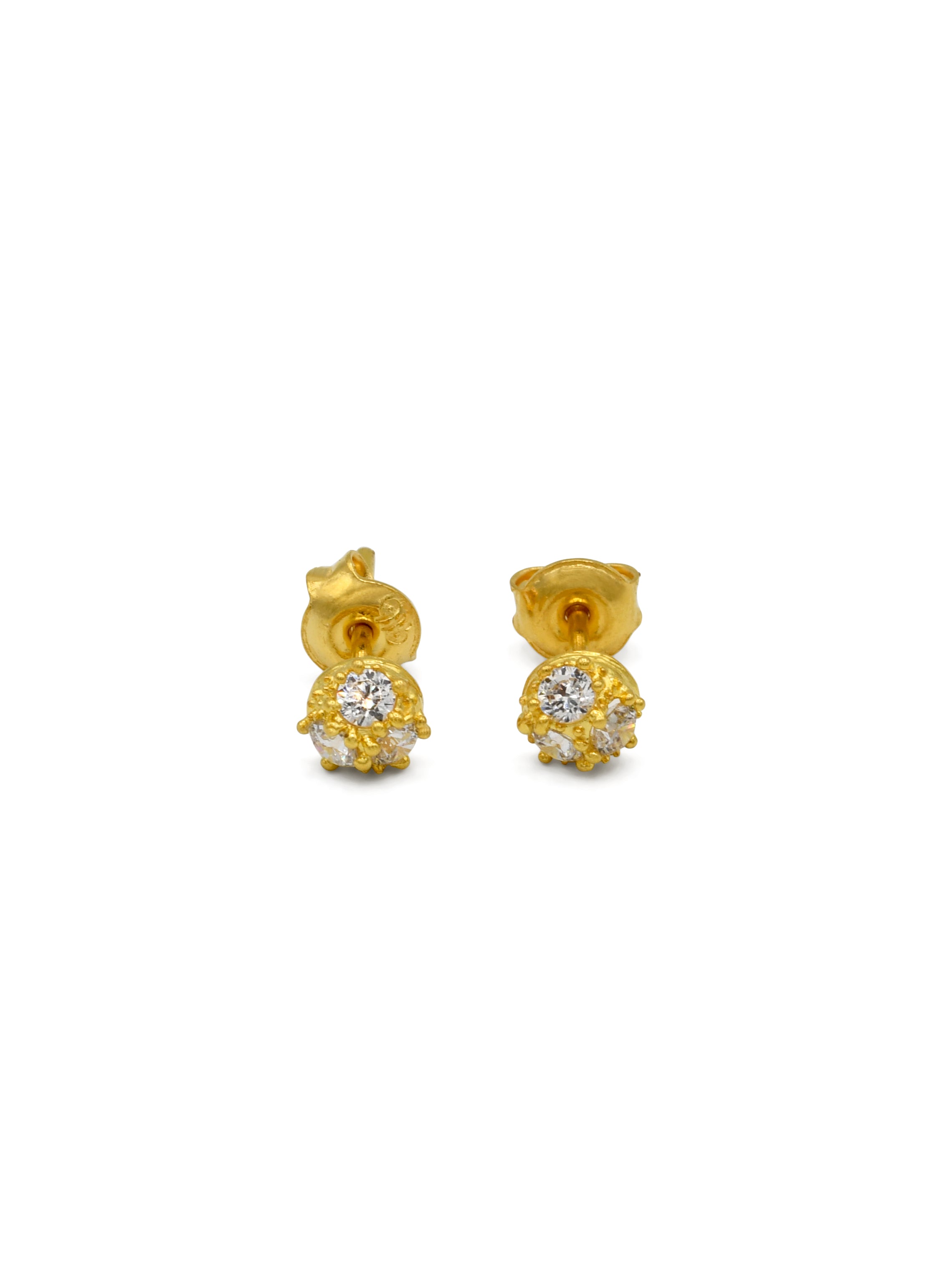 22ct Gold CZ Stud Earrings - Roop Darshan