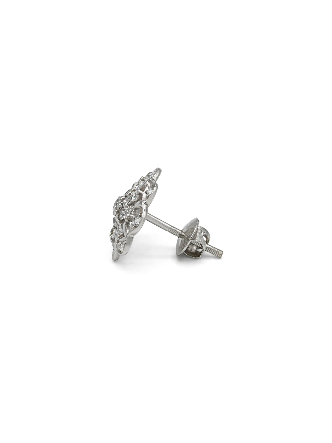 18ct Full White Gold CZ Stud Earrings