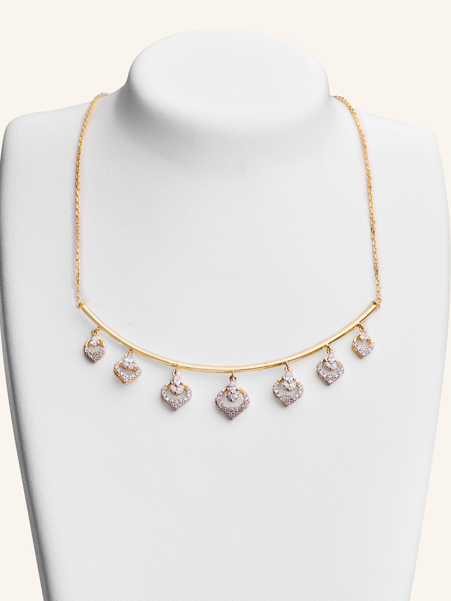 18ct Gold Diamond Necklace - Roop Darshan