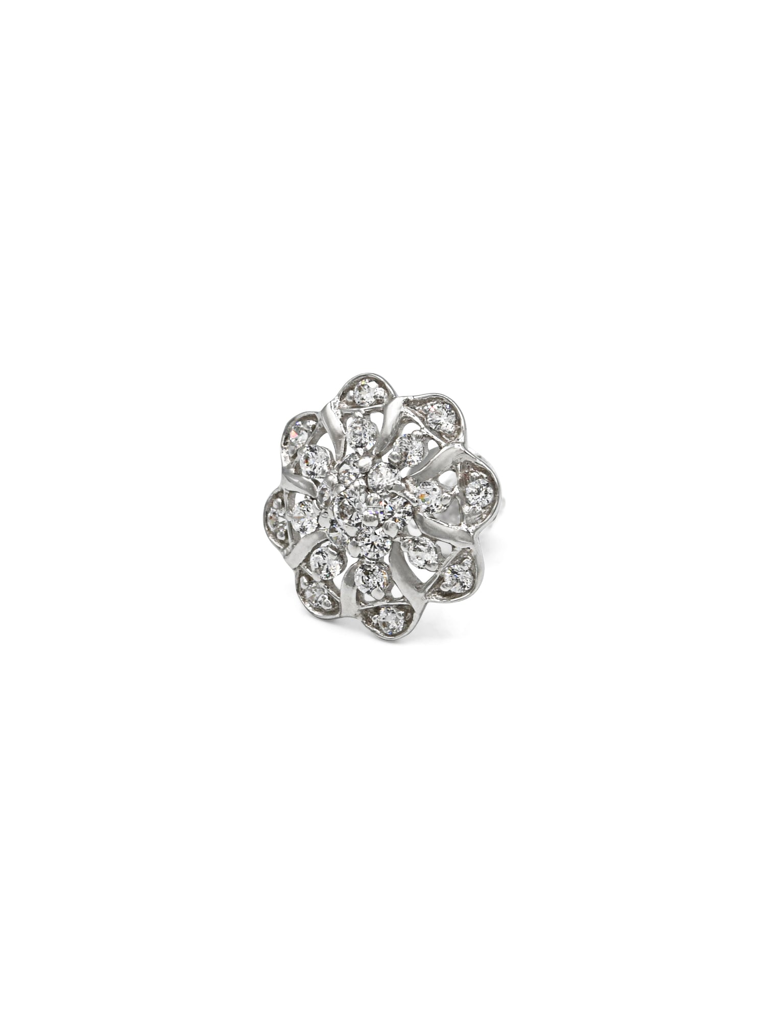 18ct Full White Gold CZ Stud Earrings