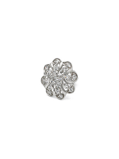 18ct Full White Gold CZ Stud Earrings