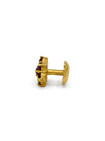 22ct Gold Pink CZ Stud Earrings