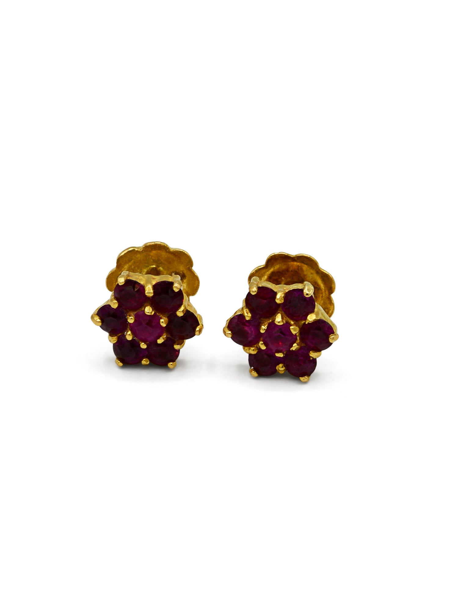 22ct Gold Pink CZ Stud Earrings