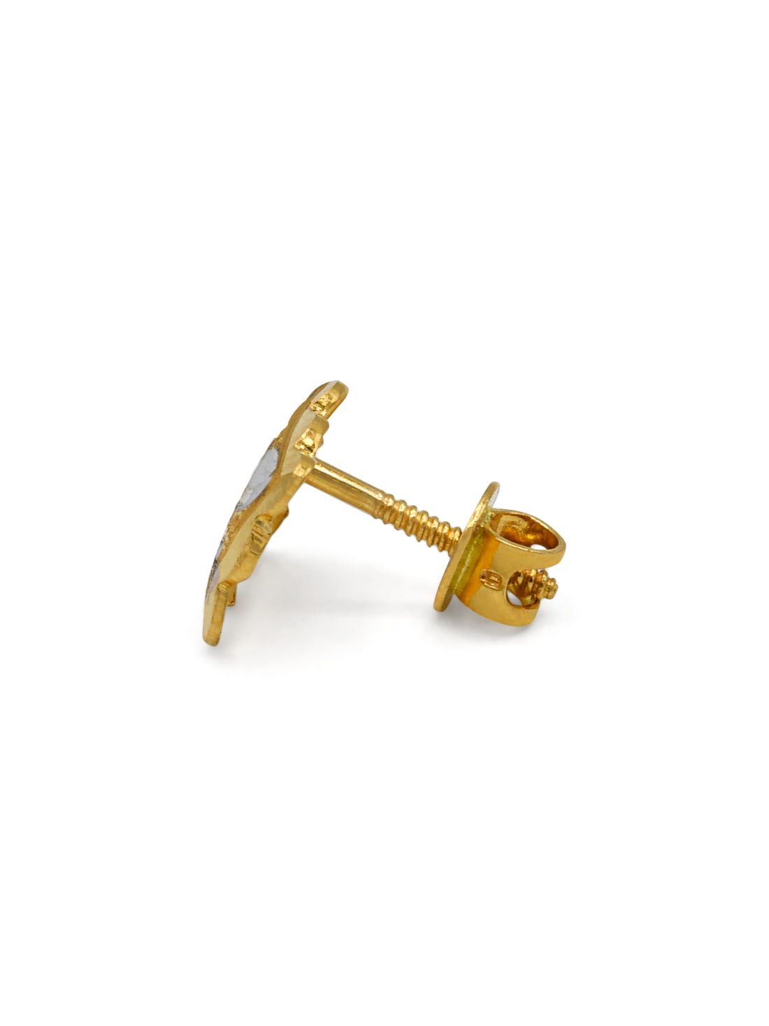 22ct Gold Two Tone Stud Earrings