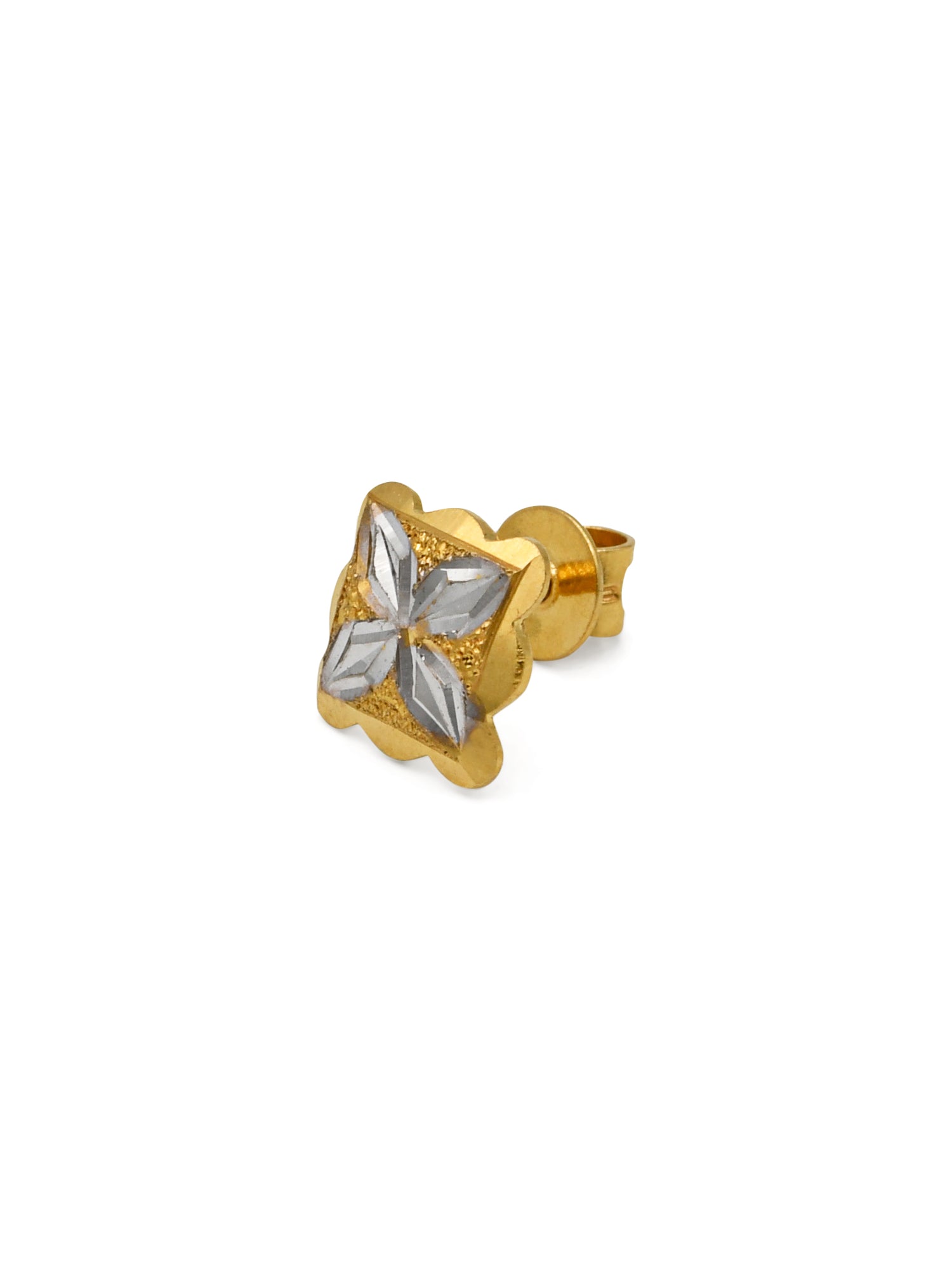 22ct Gold Two Tone Stud Earrings