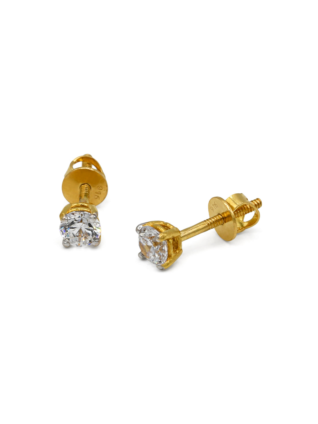 22ct Gold CZ Stud Earrings