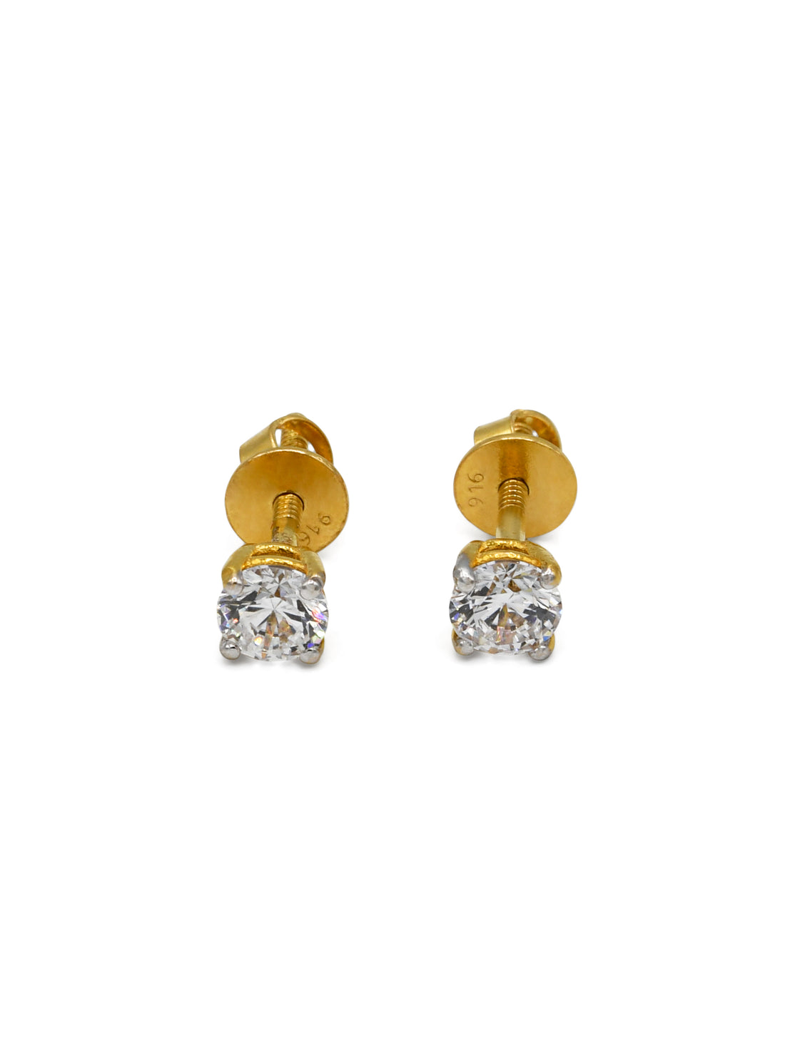 22ct Gold CZ Stud Earrings