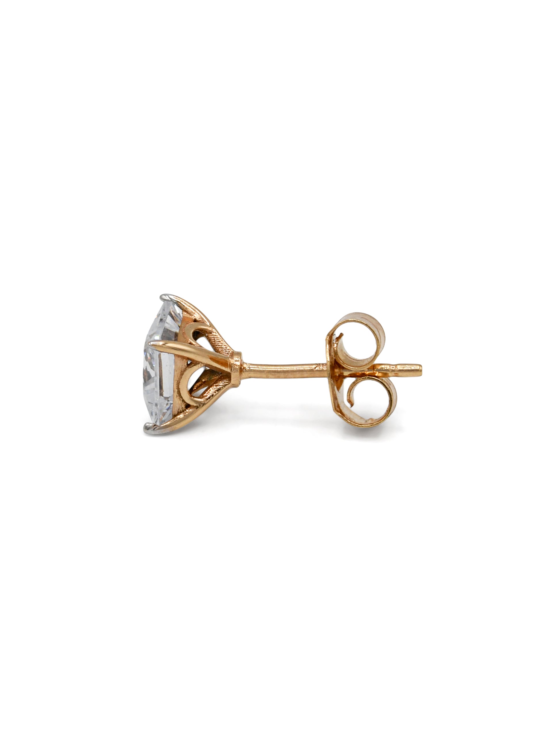 18ct Rose Gold CZ Stud Earrings
