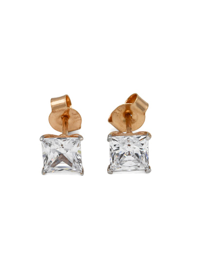 18ct Rose Gold CZ Stud Earrings
