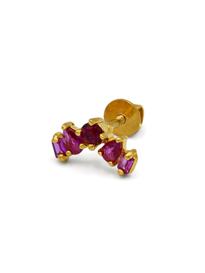 22ct Gold Pink CZ Stud Earrings