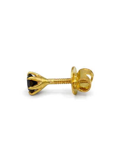 22ct Gold Black CZ Stud Earrings