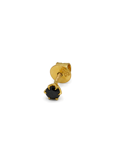 22ct Gold Black CZ Stud Earrings