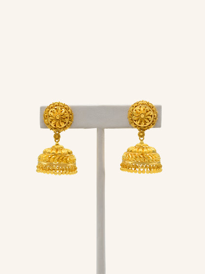22ct Gold Jhumki Earring - Roop Darshan