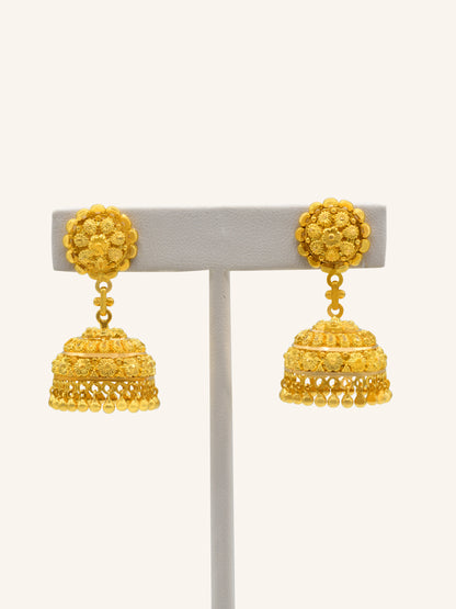 22ct Gold Jhumki Earring - Roop Darshan