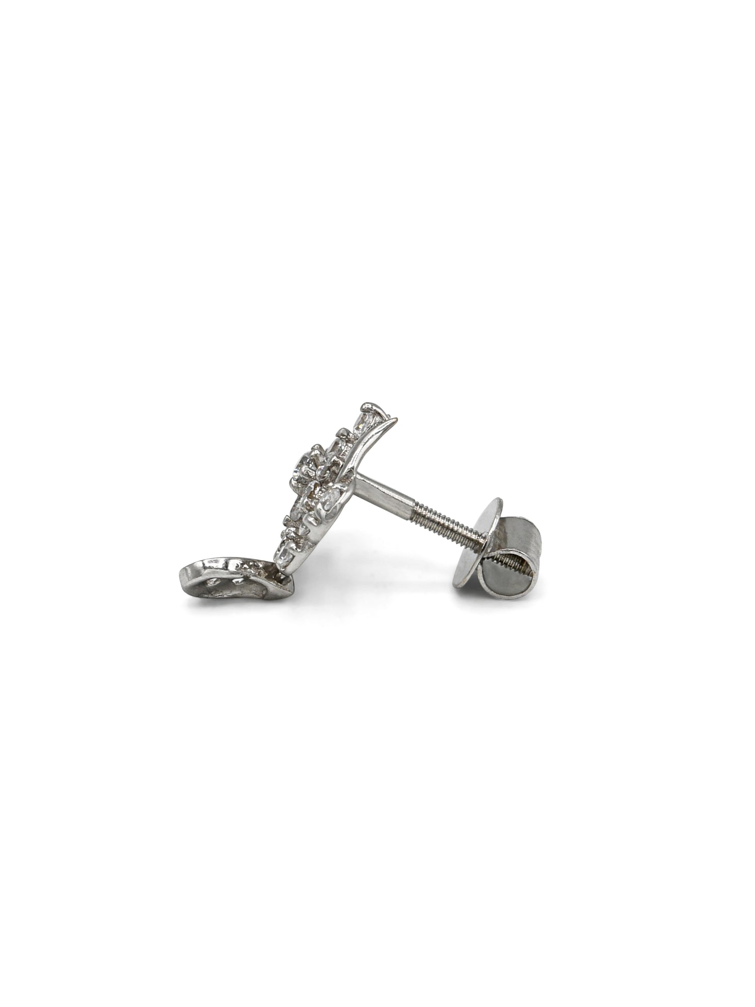 18ct Full White Gold CZ Stud Earrings