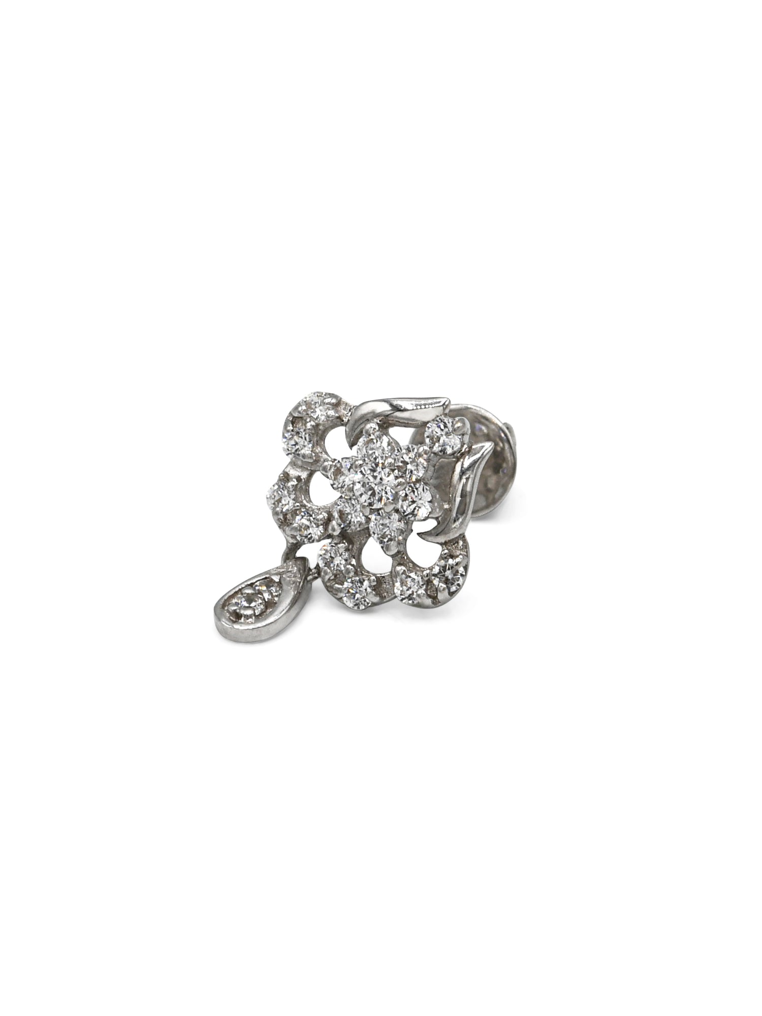 18ct Full White Gold CZ Stud Earrings