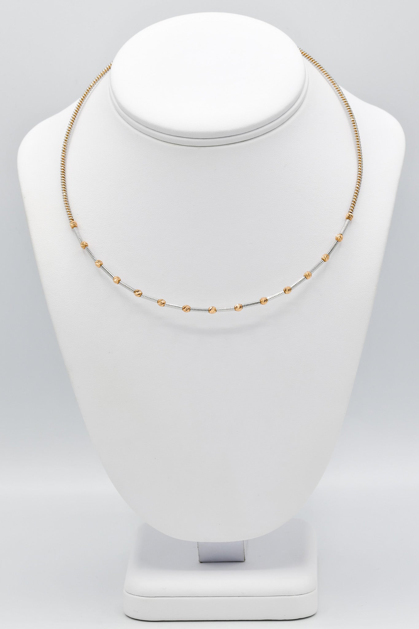 18ct Rose Gold Two Tone Fancy Chain - Roop Darshan