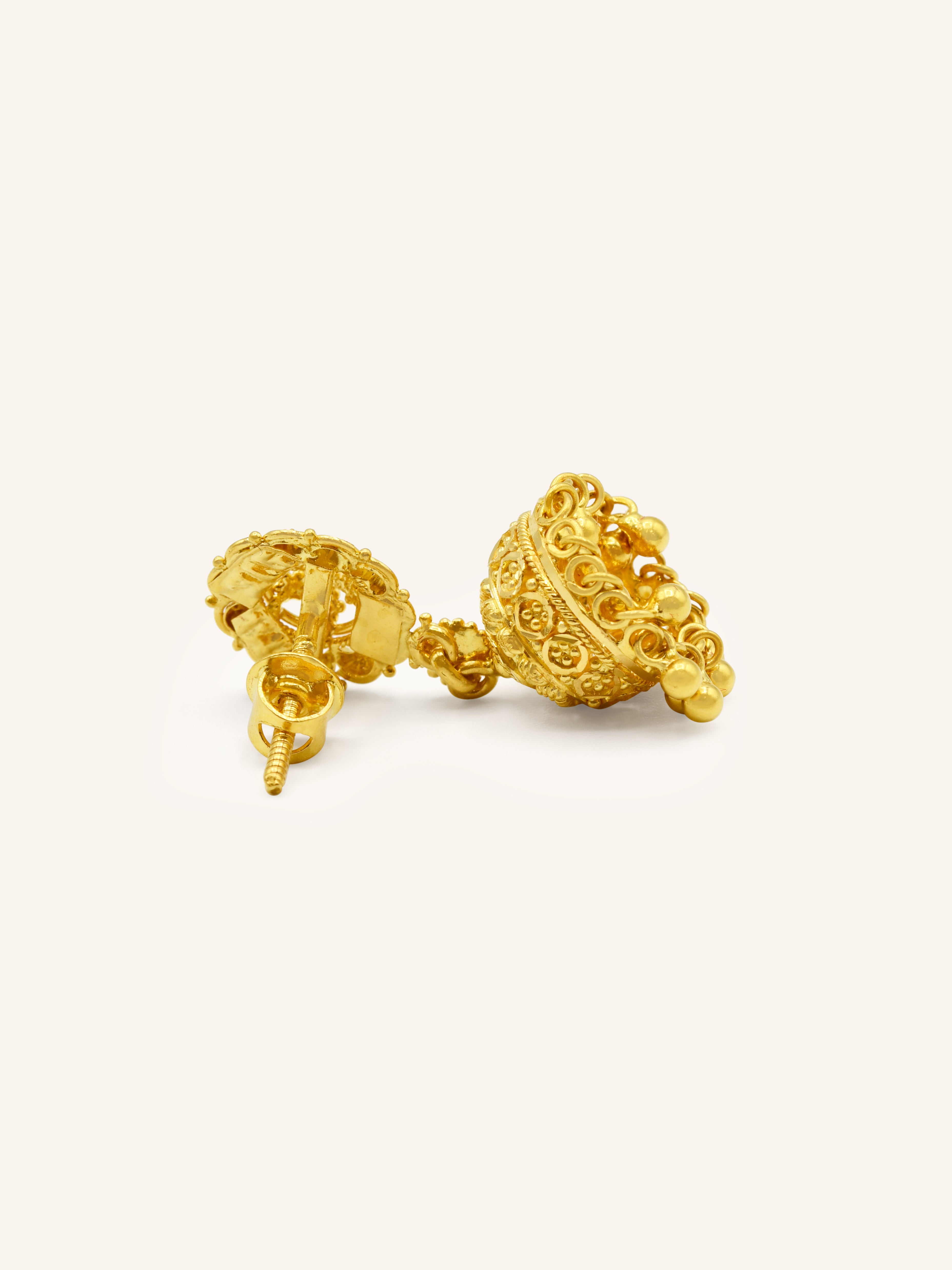 22ct Gold Jhumki Earring 7.47 GMS - Roop Darshan