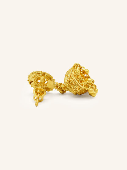 22ct Gold Jhumki Earring 7.47 GMS - Roop Darshan