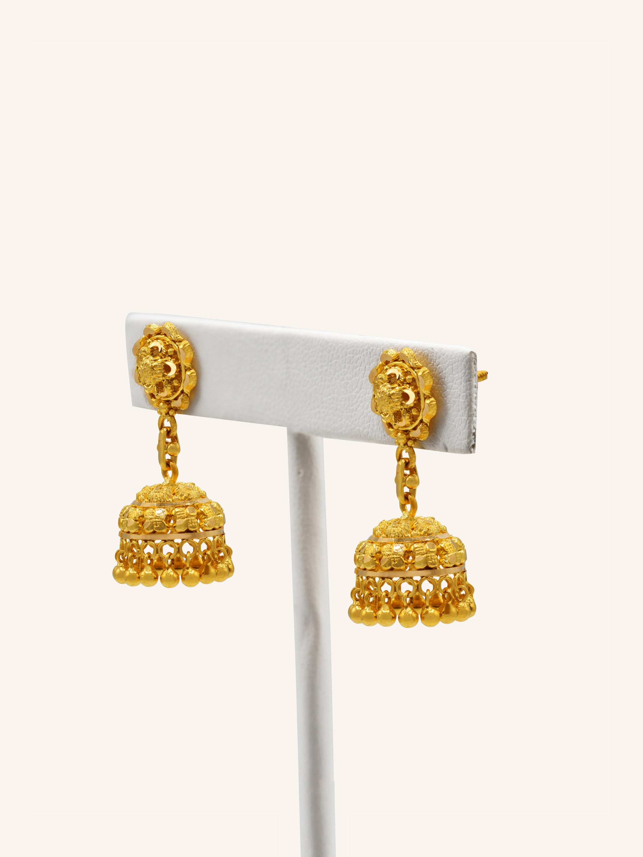 22ct Gold Jhumki Earring - Roop Darshan