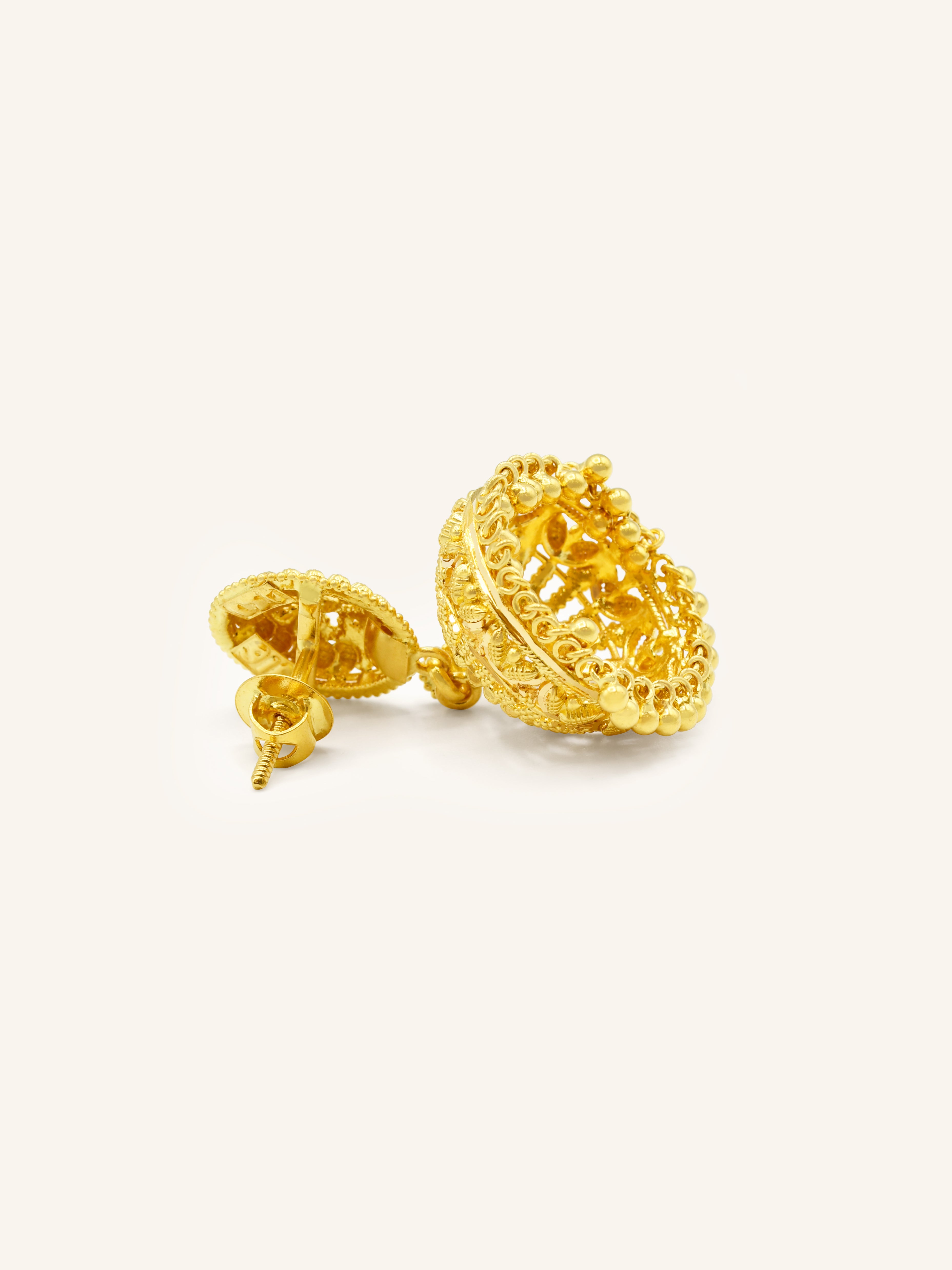 22ct Gold Jhumki Earring 13.59 GMS - Roop Darshan