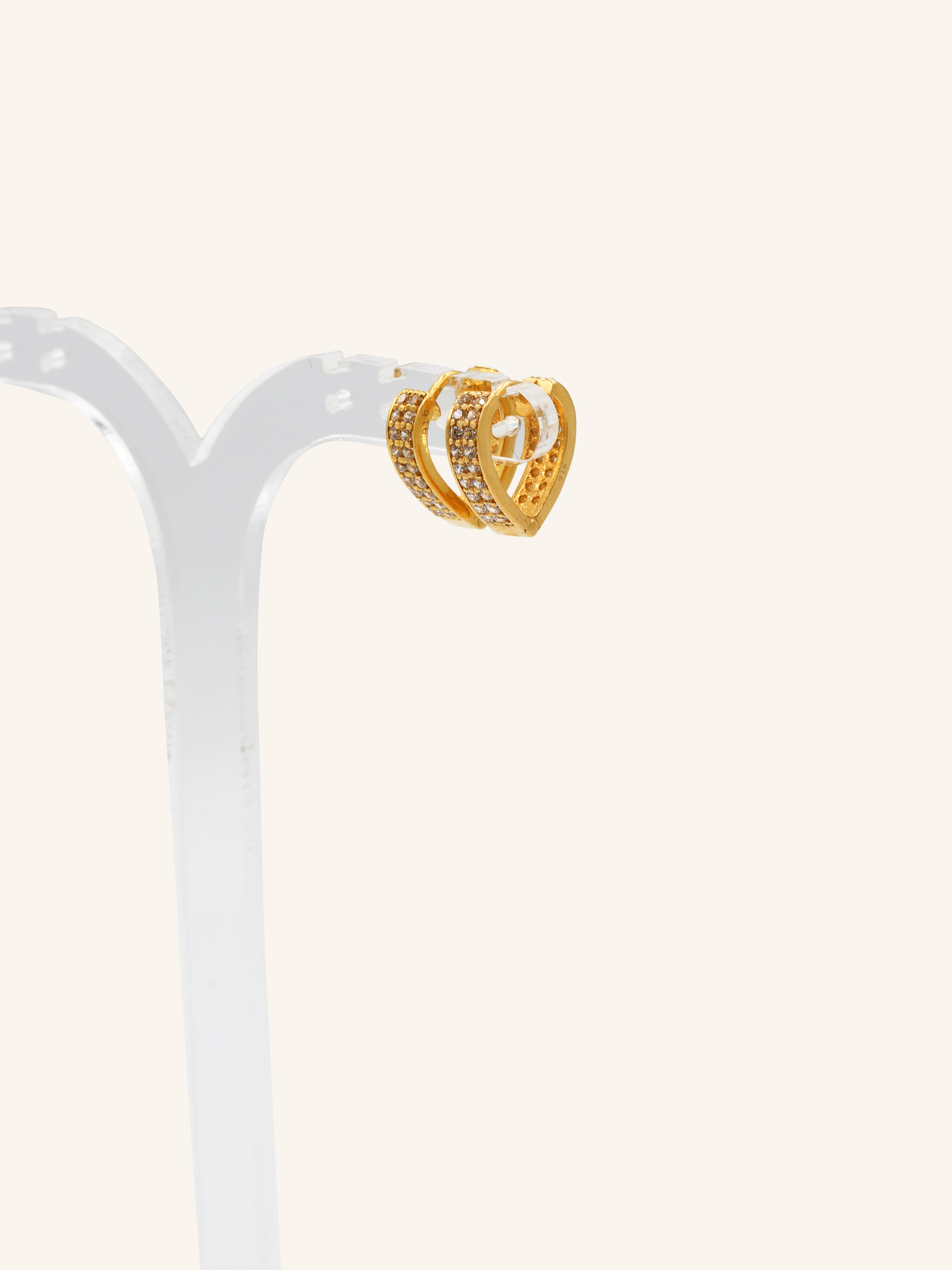 22ct Gold CZ Bali 4.36 GMS - Roop Darshan