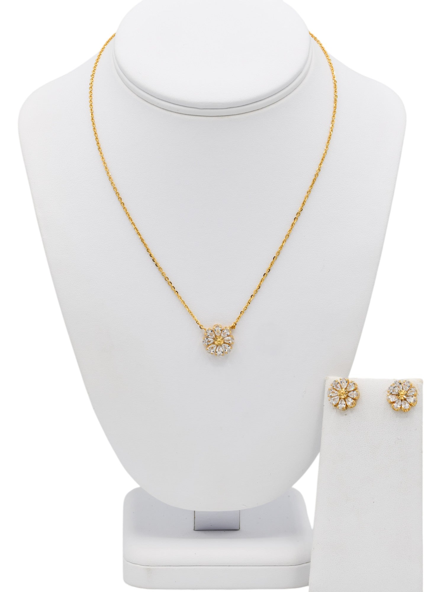 22ct Gold CZ Necklace Set - Roop Darshan