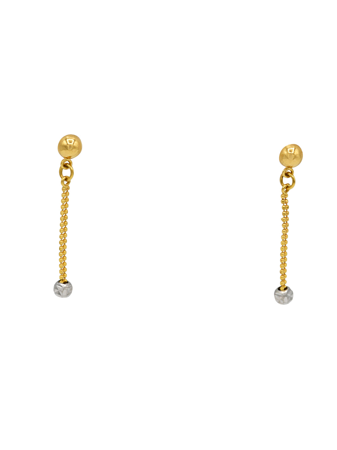 22ct Gold Two Tone Ball Earrings