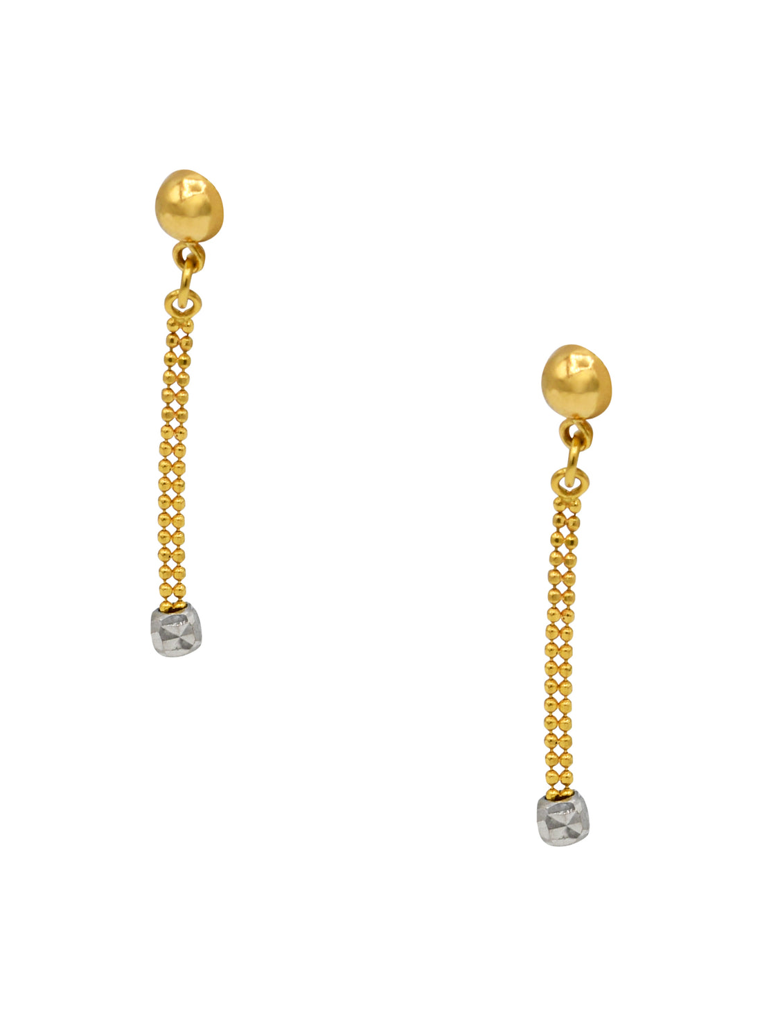 22ct Gold Two Tone Ball Earrings